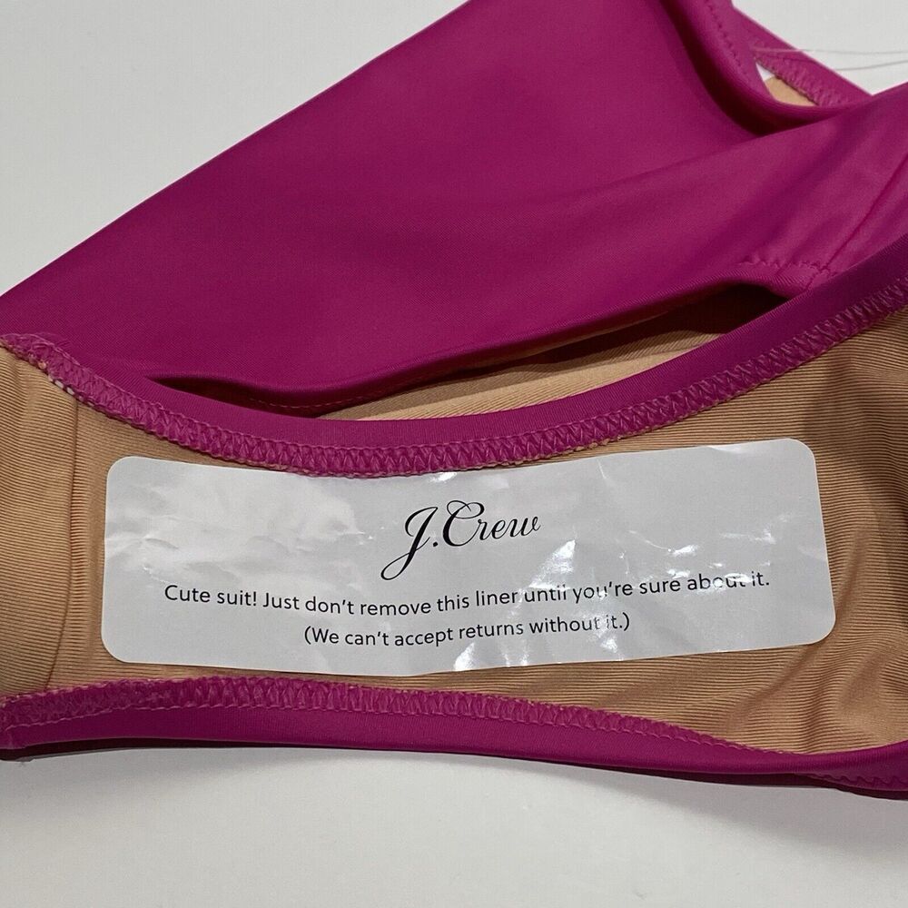 J Crew Hallie Bikini Bottom Fuchsia Pink Size Small BM642 High Rise Mid Cut Leg - Picture 5 of 7